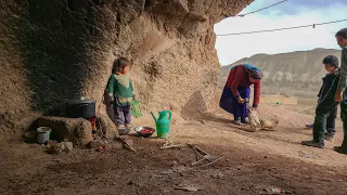 Nomadic life in the cave in the most difficult conditions | Afghanistan village life