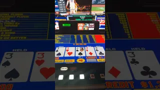 I Won $1K In One Hand Of Video Poker! 🍀🔥 #casinos #lasvegas #videopoker #shorts