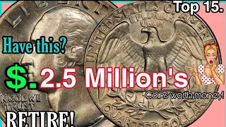Top 15 ULTRA Washington Quarter RARE Quarter Dollar's Coins worth A LOT of MONEY!Coins worth money!