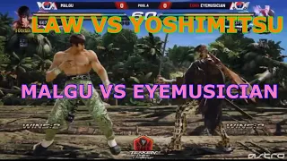 Malgu vs eyemusician/Law vs Yoshimitsu/Tekken world tour/what a game of eyemusician with yoshimitsu