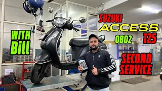 Suzuki Access 125 OBD2 Second Service Full Process With Service Cost | 2024 Suzuki Access 125