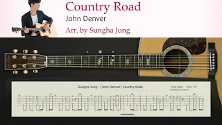 Country Road (John Denver)  | Fingerstyle Guitar Tab | Arr. by Sungha Jung