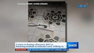 2-anyos na batang nakuryente dahil sa kutsarang sinaksak sa extension cord, inilibing na | Saksi