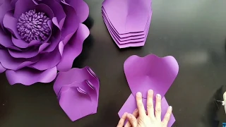 diy paper flowers, Template 21 medium flower