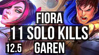 FIORA vs GAREN (TOP) | 11 solo kills, Rank 5 Fiora, Legendary | JP Grandmaster | 12.5