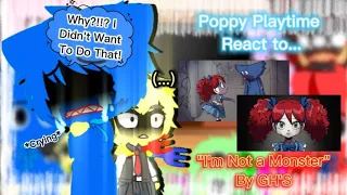 Poppy Playtime React to I'm Not a Monster [Part 1-2] By @GH.S |[MY AU]|Poppy Playtime|Gacha Club