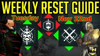 Destiny: Weekly Reset Guide for November 22nd. Nightfall-Bounties-Vendor & Much More!