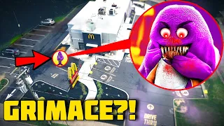 DRONE CATCHES GRIMACE SHAKE AT HAUNTED MCDONALD'S IN REAL LIFE!! (HE FOUND ME!)