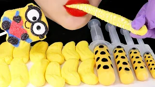 When Minions meet a wrong boss 👀 BANANA MARSHMALLOW ASMR MINIONS MARSHMALLOW, WAX CANDY ASMR