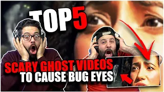 OUR 👀 AFTER WATCHING THIS!! Top 5 SCARY Ghost Videos To CAUSE Bug Eyes O_O *REACTION!!