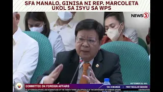 Rep. Marcoleta, ginisa si SFA Manalo sa pahayag ukol sa WPS issue