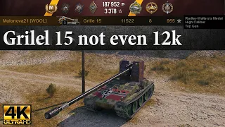 Grille 15 video in Ultra HD 4K🔝 not even 12k, 8 kills, 955 exp 🔝 World of Tanks ✔️