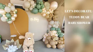 Let's Decorate: Teddy Bear Baby Shower/ Balloon Garland Tutorial