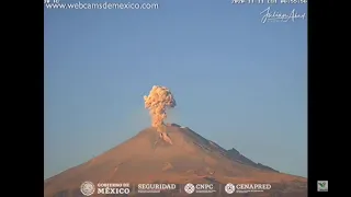 Plumes of Smoke Rise From Popocatepetl Volcano in Mexico