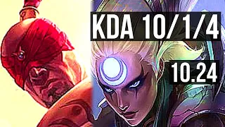 LEE SIN vs DIANA (JUNGLE) | 10/1/4, 1000+ games, 1.5M mastery | BR Master | v10.24