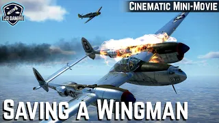 A P-38 Lightning Tries to Save his Wingman - Cinematic Mini-Movie - WWII Historic IL2 Sturmovik