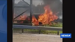 IDOT worker rushes in to save passed out man from burning car