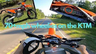 2020 KTM 500exc-f top speed/70+ MPH wheelies