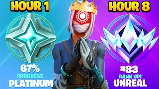 Platinum to UNREAL SOLOS Ranked SPEEDRUN in 8 Hours (Chapter 5 Fortnite)