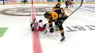 Zdeno Chara levels Riley Nash with big hit