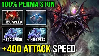 WTF +400 Attack Speed 100% Perma Stun Slardar with 1st Item Madness Double Moon Shard Dota 2