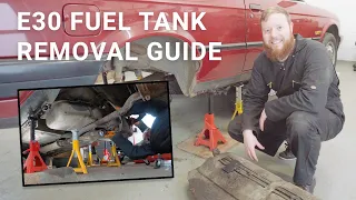 E30 Fuel Tank Removal | How To Drop BMW E30 Gas Tank | 008