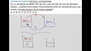 Cuántos litros deben intercambiarse para obtener mezcla de la misma calidad