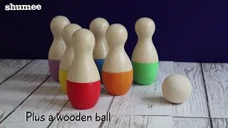 Wooden Bowling Set For Kids | shumee toys