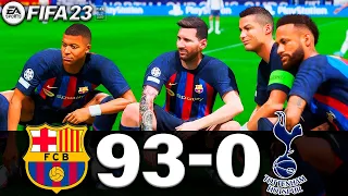 FIFA 23 - MESSI, RONALDO, MBAPPE, NEYMAR, ALL STARS | FC BARCELONA 93-0 SPURS | UCL FINAL