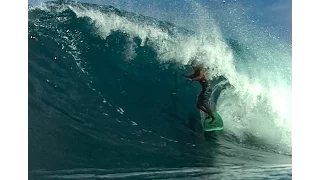 Joel Tudor at Big Haleiwa and Bonga Perkinks at Backdoor and Pipeline