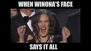 Winona Ryder's Expressions during the David Harbour SAG Speech are Exceptional