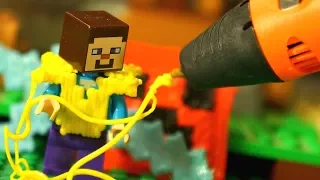 3D Pen Art vs LEGO Minecraft Noobik - Stop Motion Animation