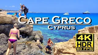 Мыс Каво Греко, пляж, Кипр 4K 60fps HDR Dolby Atmos 💖 Лучшие места 👀 поездка на мотоцикле, прогулка