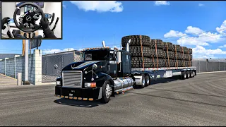 Transporting Huge Dump Truck Tires with Precision - American Truck Simulator - Moza R9 Setup