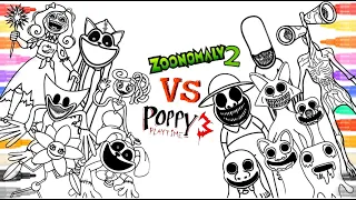 ZOONOMALY vs POPPY PLAYTIME Chapter 3 New Coloring Pages / How to Color All Bosses and Monsters /NCS