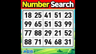 Number Search. Boost your concentration.【 Number Search | Memory | Concentration】 #019