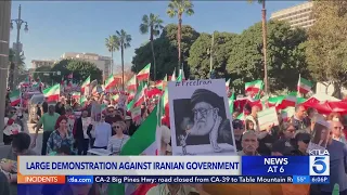 Thousands rally for Iran in Downtown Los Angeles