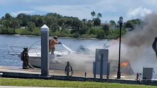 boat explosion at fuel dock | Daytona Beach, FL | Halifax Harbor Marina 21AUG2022