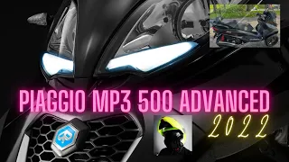 Balade en moto avec Piaggio mp3 500 sport advanced 2022 #PIAGGIO. #mp3