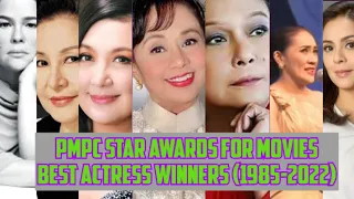 PMPC Star Awards for Movies Movie Actress of the Year Winners (1985-2022)