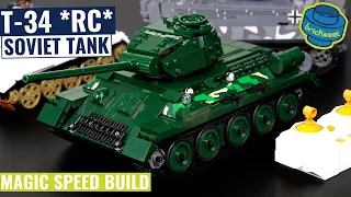 Tiger gets his RC Opponent - T-34 *RC+Sound* - MouldKing 20015 (Speed Build Review)