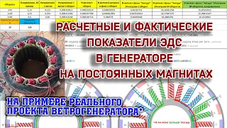 Расчетные и фактические показатели ЭДС в генераторе на постоянных магнитах