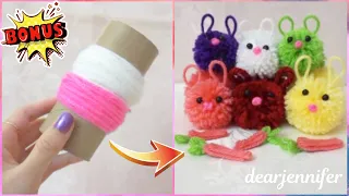 ✅ It’s so cute! Easy Rabbit Pom Pom Making Idea ~ Easter Bunny Craft ~ DIY Pom Pom Rabbit ~ 🐰❤️🥕