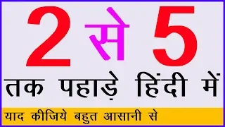 Multiplication Table 2 to 5 | 2 से 5 तक पहाड़े | Learn Tables of Two To Five in Hindi For Kids {2019}