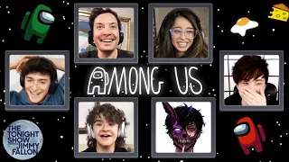 Among Us with Gaten Matarazzo, Noah Schnapp, Valkyrae, Sykkuno, Corpse Husband & More | Tonight Show