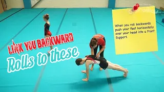 Head Over Heels Gymnastics Tutorials, Link you Backward Rolls to these interesting skills and shaes.