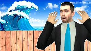 Tsunami Survival in a FORT! (Garry's Mod)