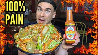 SUPER SPICY GHOST PEPPER NOODLE CHALLENGE | VERY PAINFUL | WARNING
