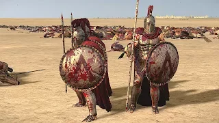 Концовка сражения между армиями Спарты и Александра Македонского.