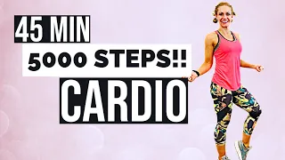 45 Min 💦 Cardio Aerobics and Kickboxing Low Impact Walking Workout